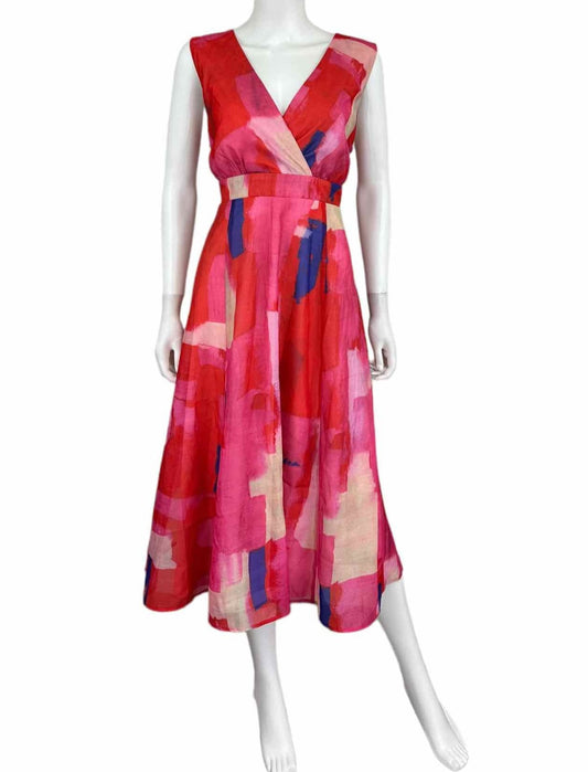 Eva Franco Pink Watercolor Dress Size LP