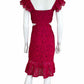 EXPRESS Magenta Lace Midi Dress Size S