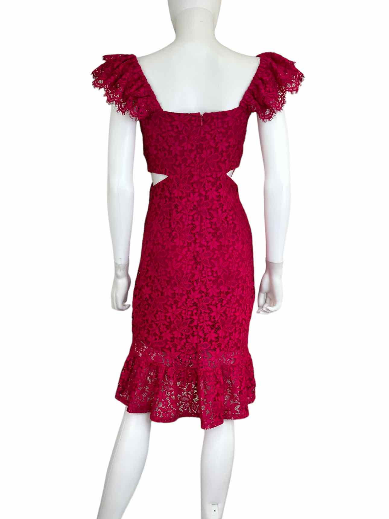 EXPRESS Magenta Lace Midi Dress Size S