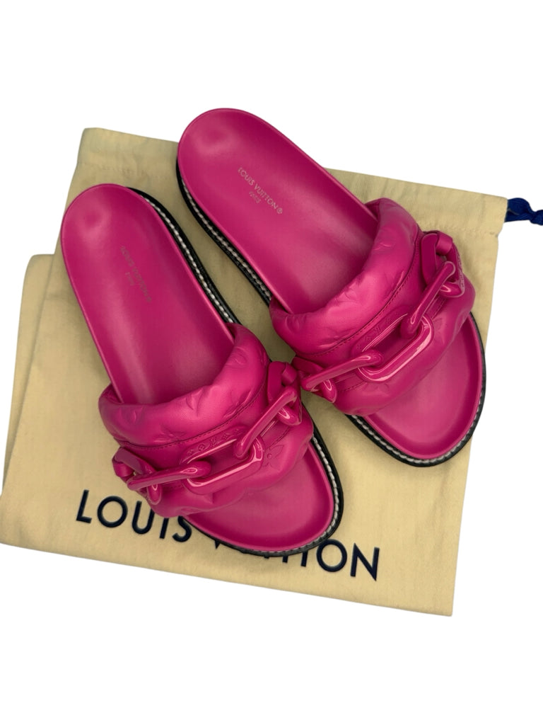 Louis Vuitton Hot Pink Sunset Flat Comfort Mule Size 37.5