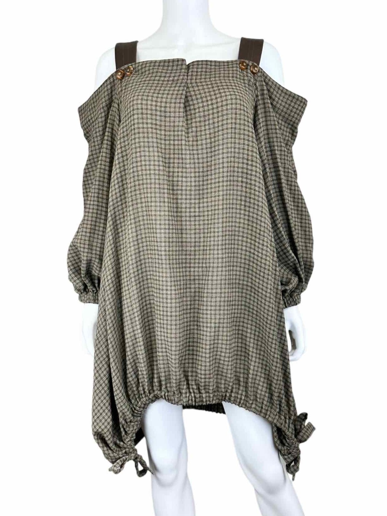 Ann Everett Brown Plaid Dress Size O/S