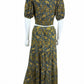 boden Blue Paisley Knot Detail Jersey Knit 2-piece Skirt Set Size 10