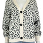 LOFT Cotton Cream and Gray Leopard Cardigan Size XL