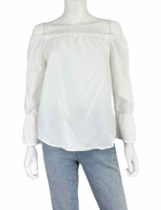 side stitch White Off the Shoulder Blouse Size XS