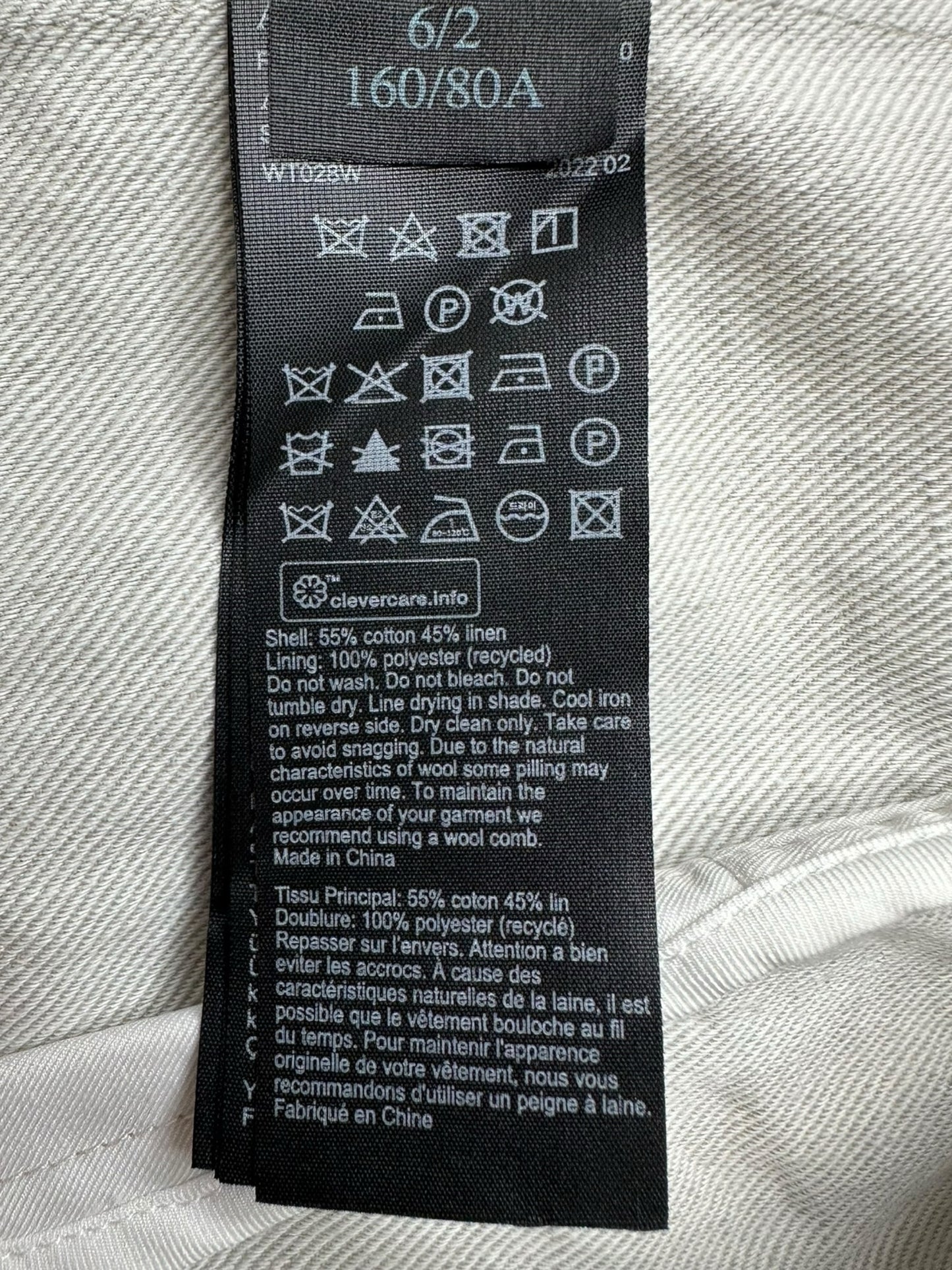 AllSaints Tan Linen Double Breasted Sammie Blazer Size 2