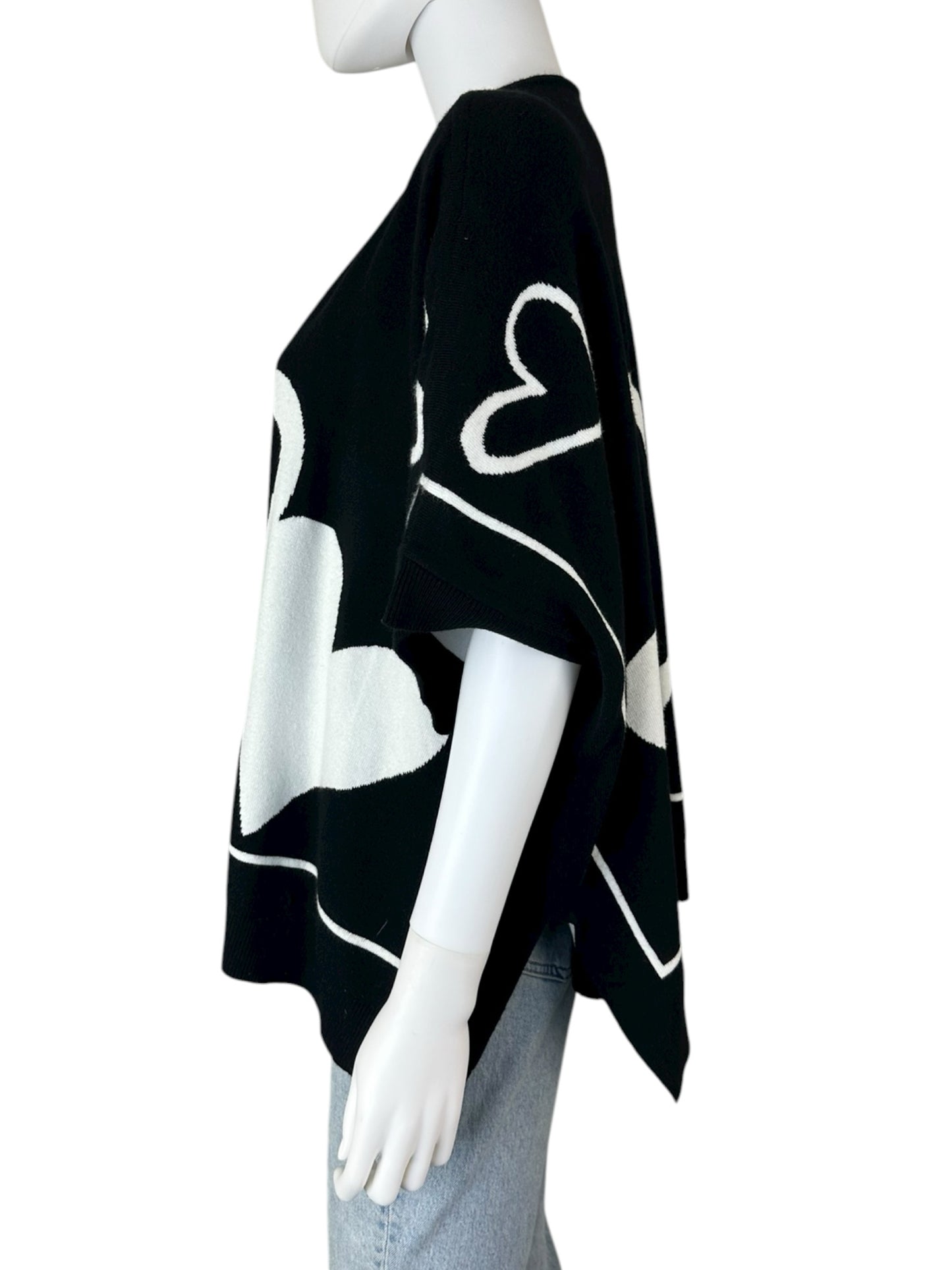 Chico's NWT Reversible Hearts Ruana Sweater Cardigan Size M