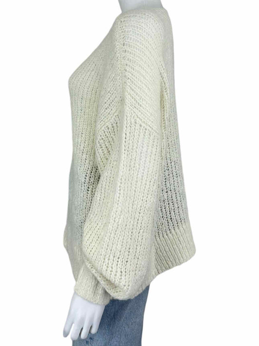 Reformation Alpaca/Wool Blend White Loose Knit Sweater Size XS