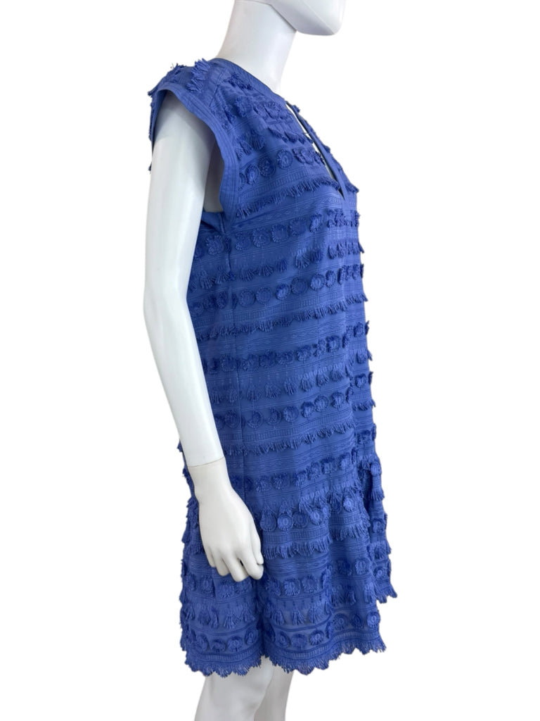 marie oliver Blue Fringe Mini Dress Size M