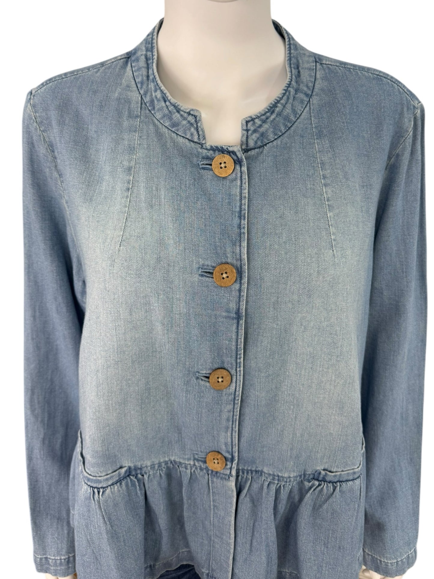 J. Jill NWT Blue Chambray Blouse Size L
