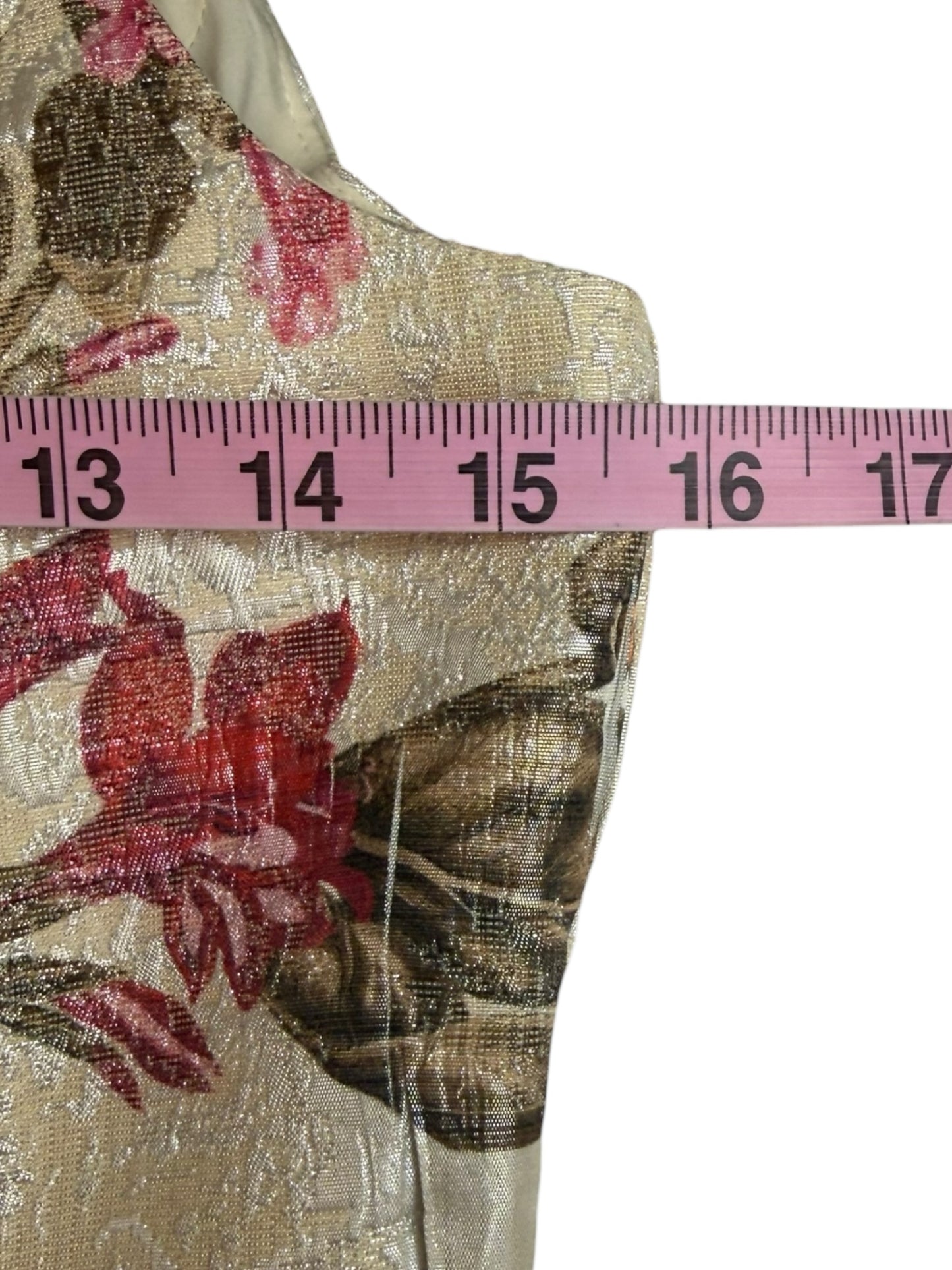 VINCE CAMUTO Metallic Floral Jacquard Mini Dress Size 4