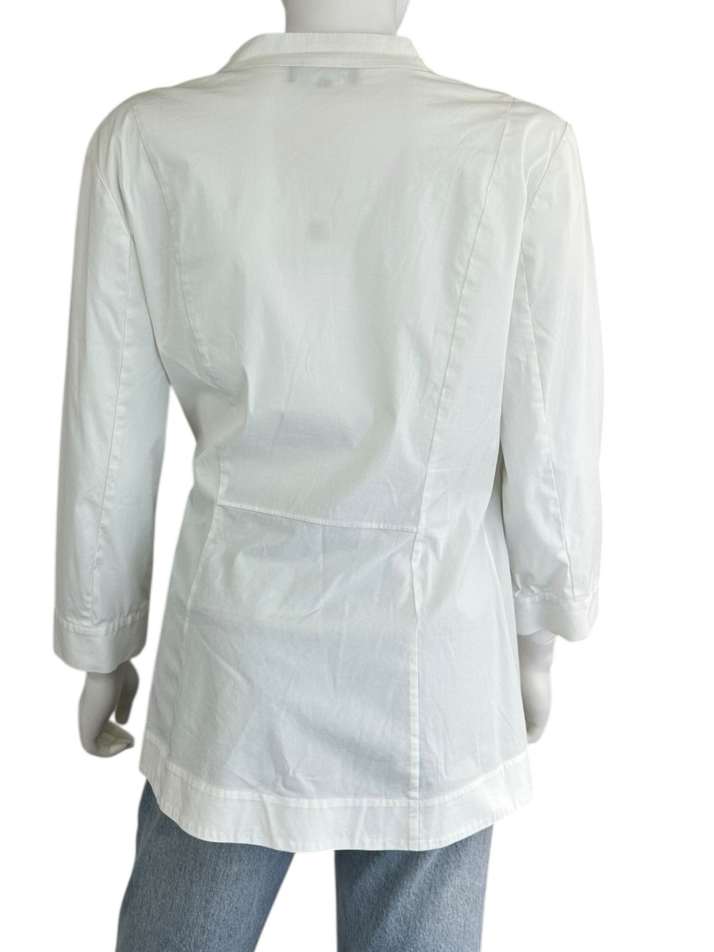 LAFAYETTE 148 NEW YORK White Poplin Top Size 12