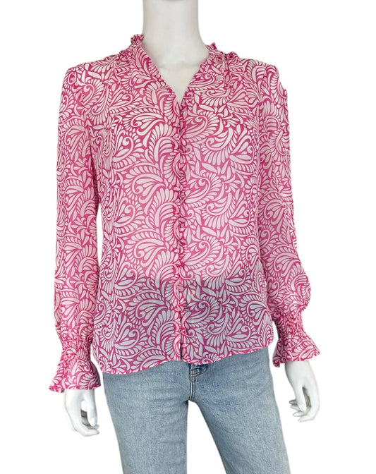 Boden Pink Paisley Blouse Size 2