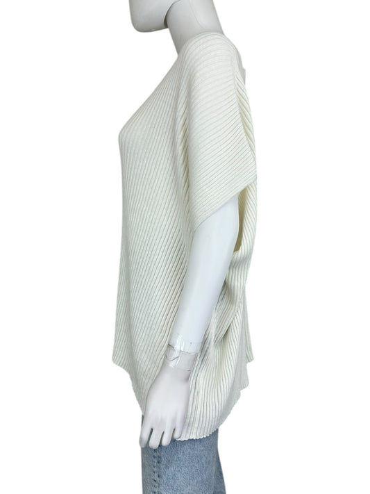 NWT ever lane White Ribbed Sweater  Size M