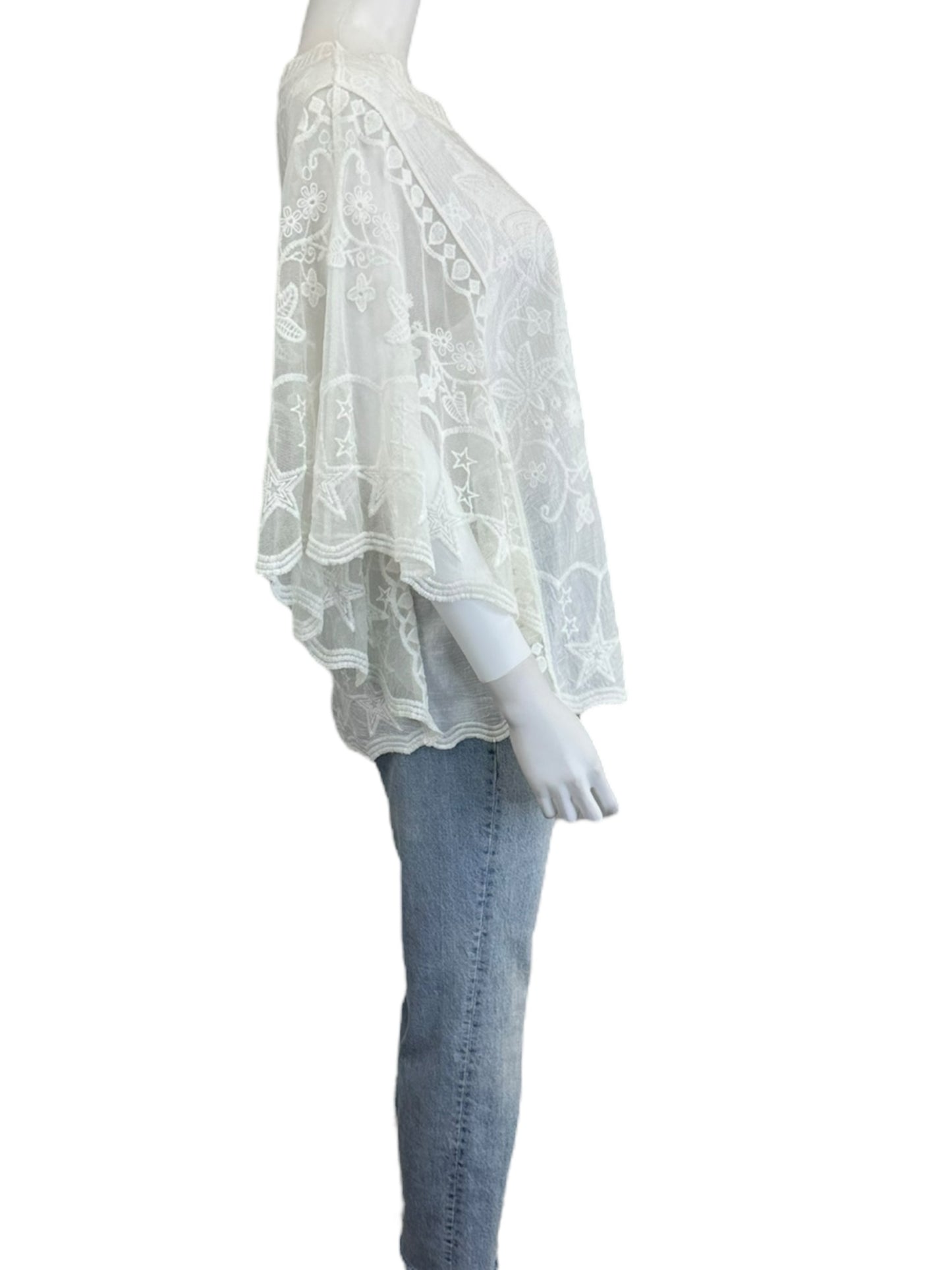 Papillon White Blouse Size M