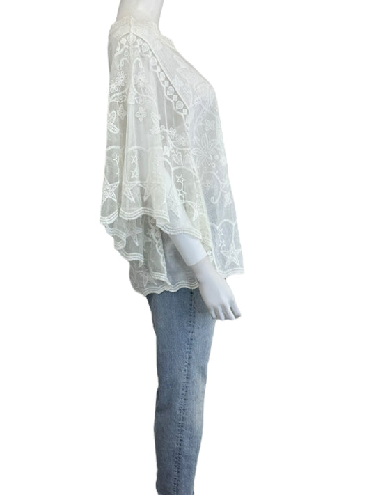 Papillon White Blouse Size M