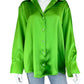 House of Harlow 1960 Green Satin Button-Down Size L