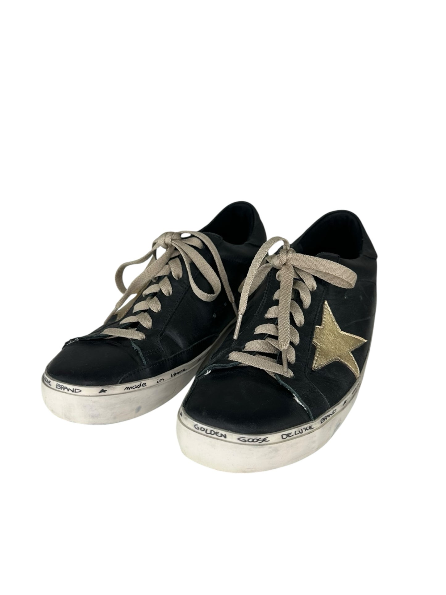 GOLDENGOOSE Black Super-Star Leather Sneakers Size 42