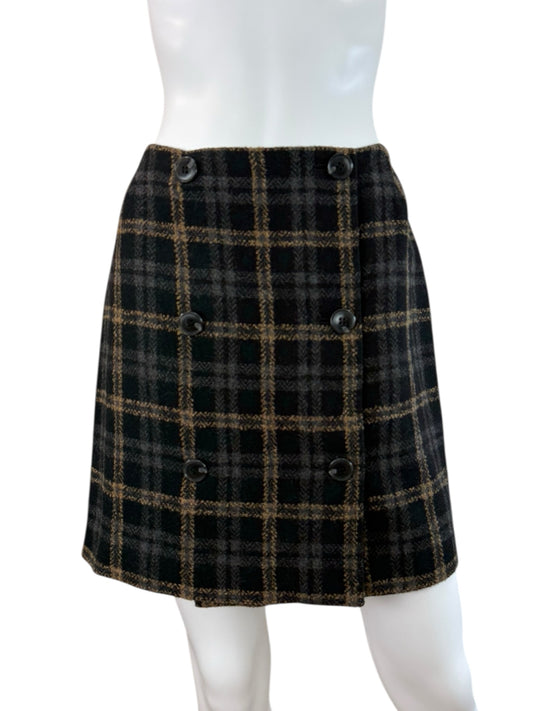 WHITE + WARREN Black Wool Blend Mini Size 6