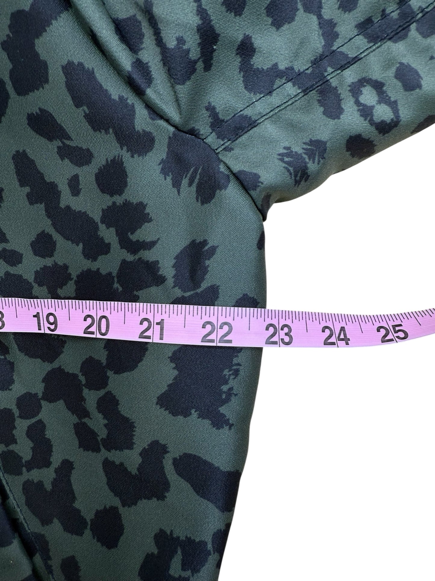 CHRLDR Green Leopard Satin Bomber Jacket Size M