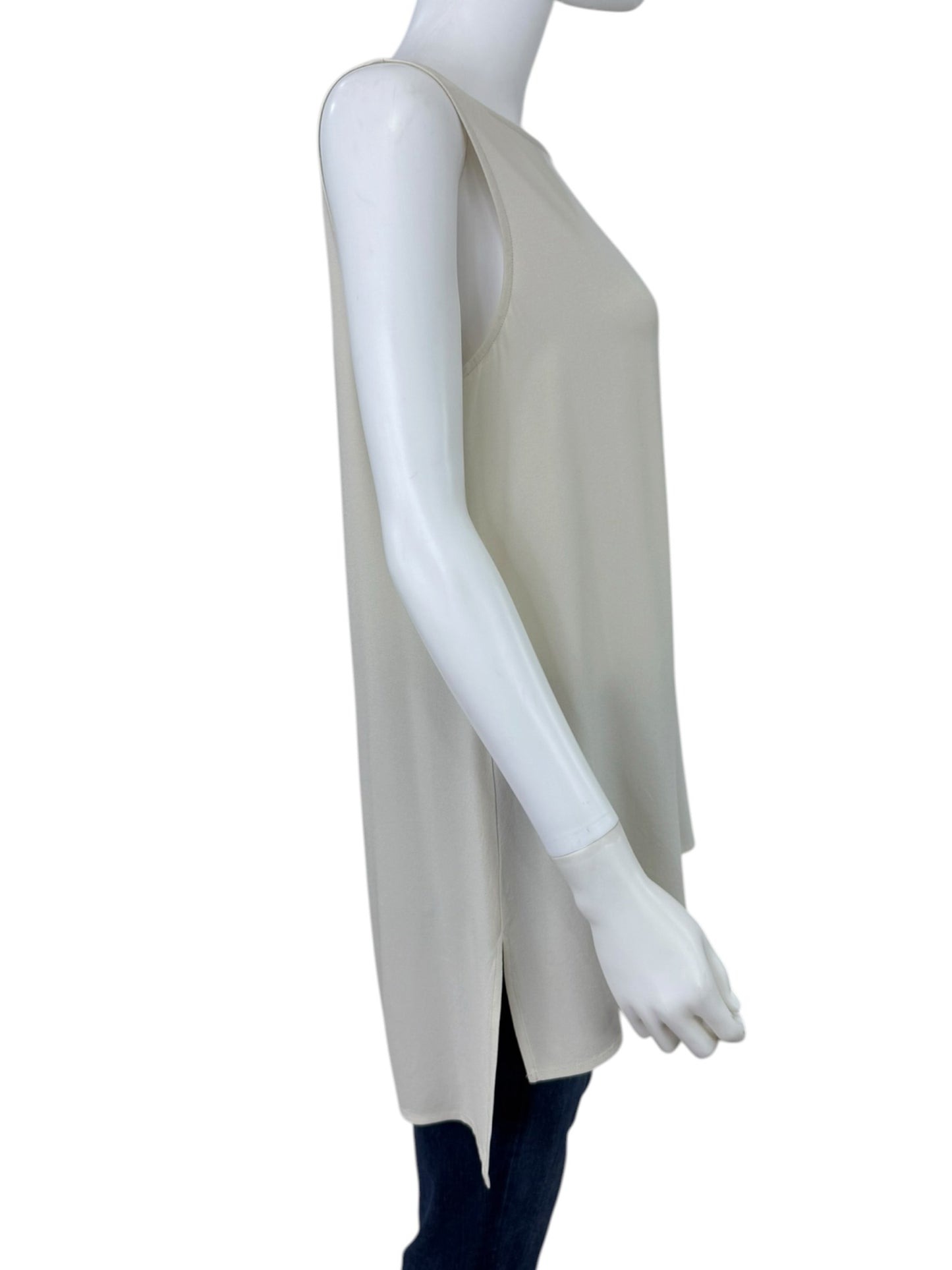 EILEEN FISHER Cream 100% Silk Tunic Size S