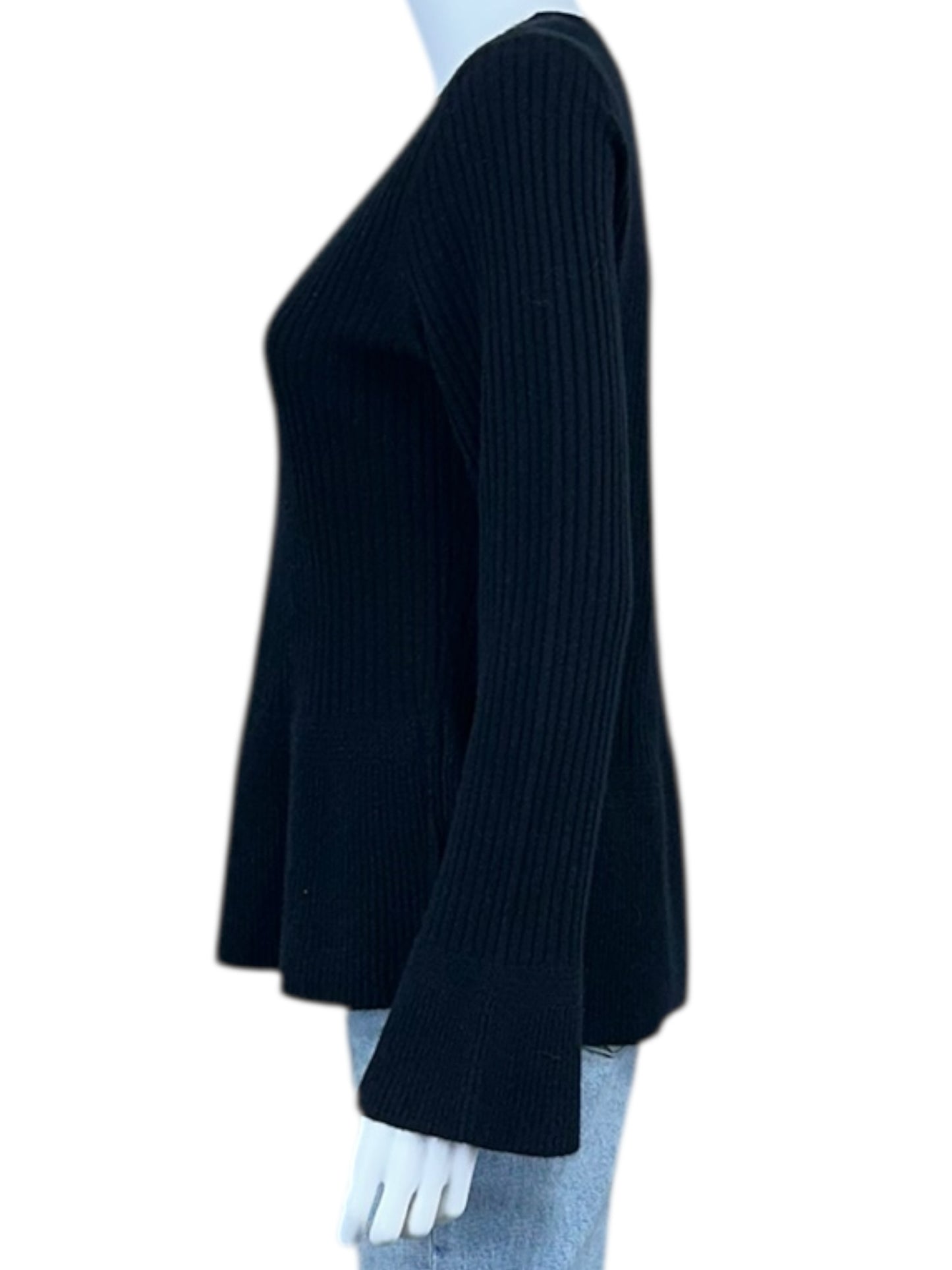 Talbots Black 100% Cashmere Ribbed Sweater Size M