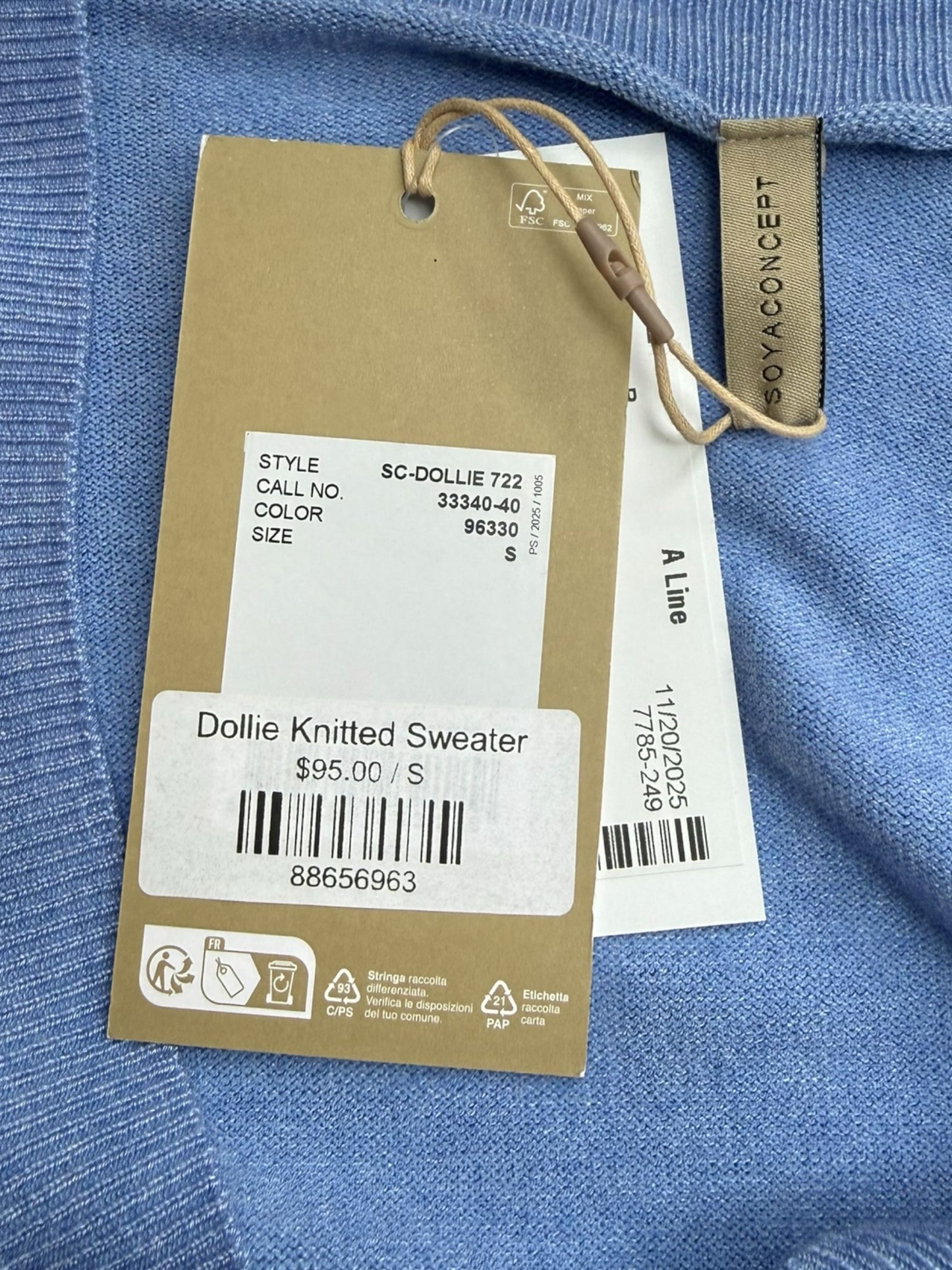 Soyaconcept NWT Blue Dollie Sweater Size S