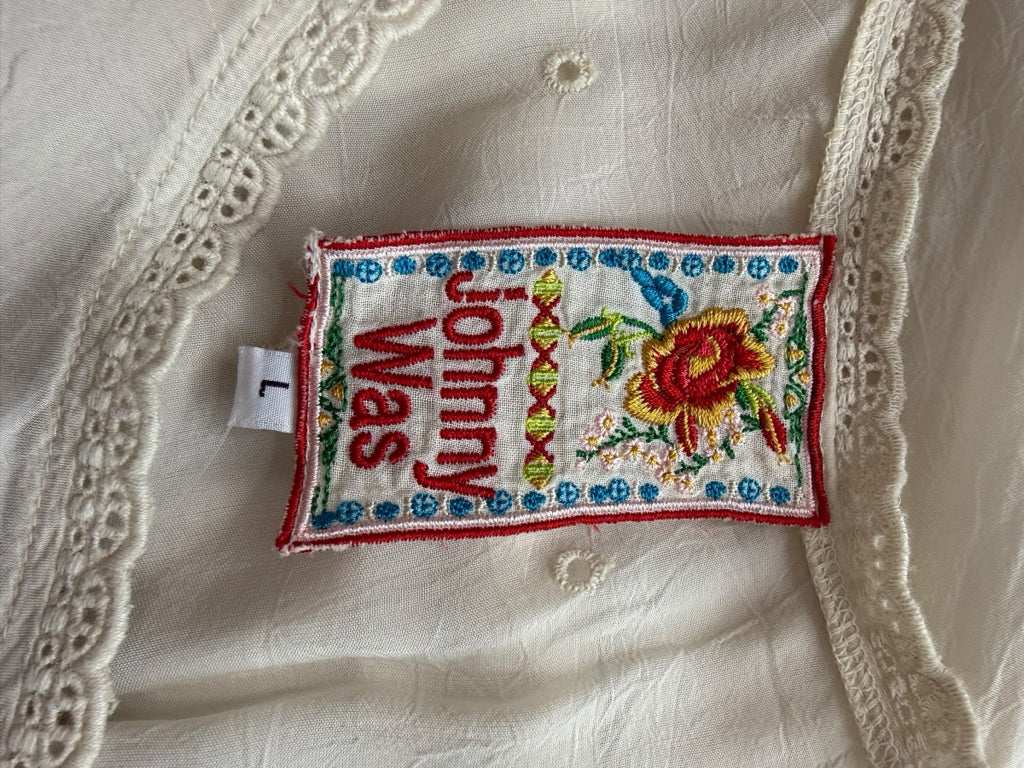 Johnny Was Ivory Embroidered Tunic Size L