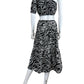 Rails Black Zebra Evy One Shoulder Cropped Top & Skirt Size XS