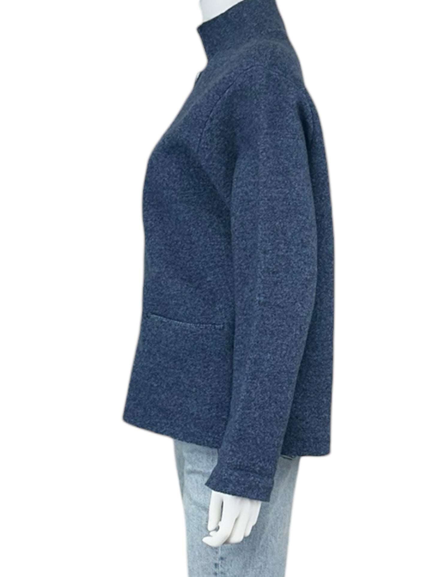 EILEEN FISHER Blue 100% Wool Jacket Size S