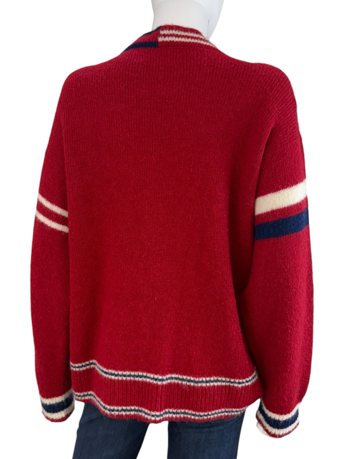 Xirena Red Alpaca Merino Wool Carey Boyfriend Cardigan Size S