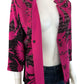 MING WANG Black And Pink Knit Jacket Size S