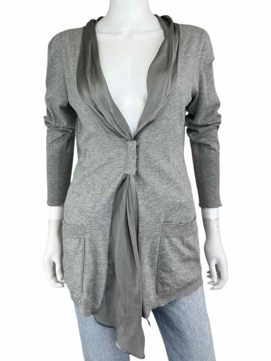 ETCETERA Gray Contrast Cardigan Size M