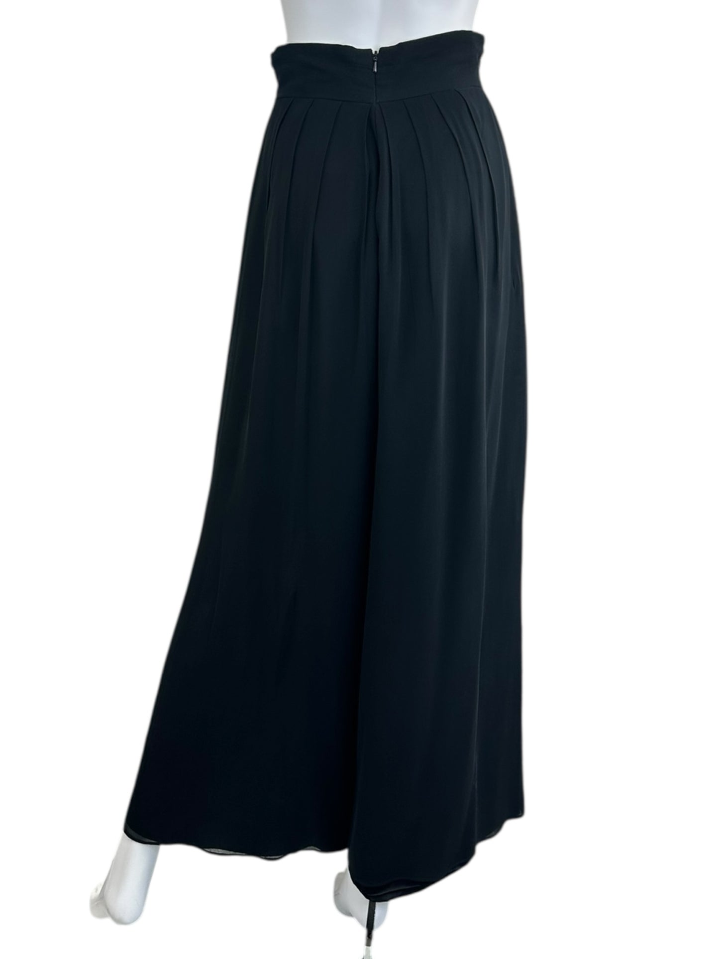 Carmen Marc Valvo Black 100% Silk Pants Size 4