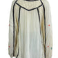 Free People Cream Embroidered Blouse Size M