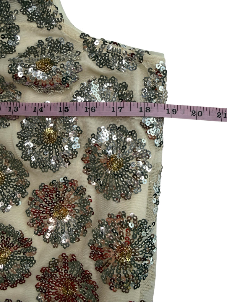 TRINA TURK NWT Cream Sequined Johana Shift Dress Size M