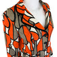 Joseph Ribkoff Orange Abstract Knit Jacket Size M