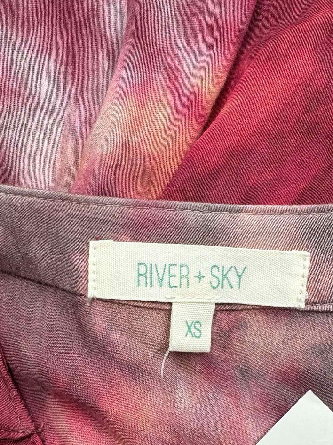 RIVER + SKY Burgundy Tie Dye Babydoll Dress Size XS