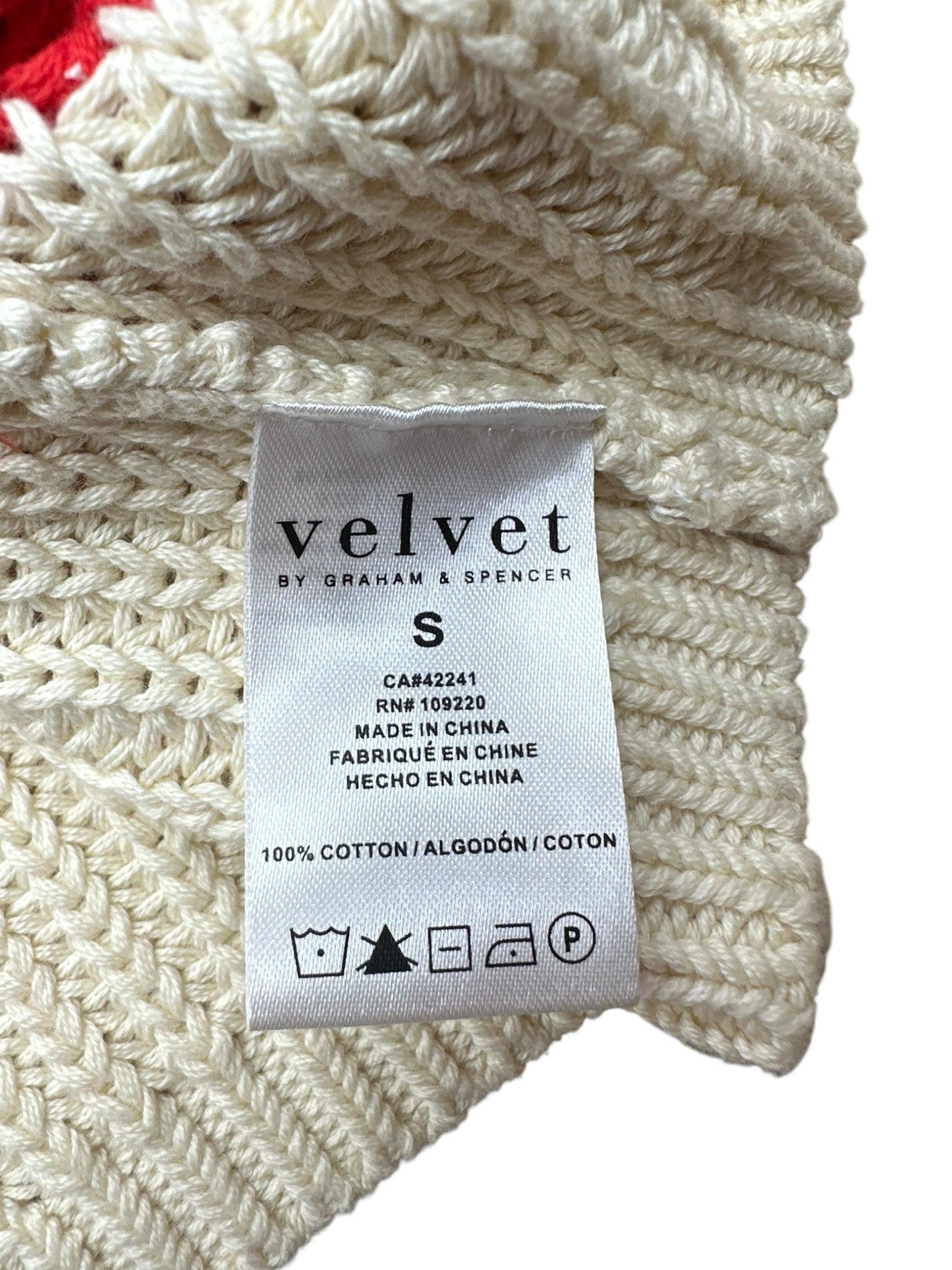 velvet BY GRAHAM & SPENCER Red Striped Sweater Size S