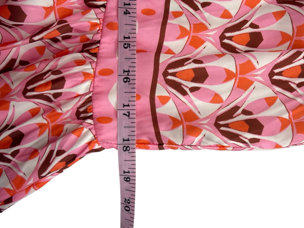 JADE Melody Tam NWT Pink Tribecca Fans Cinch Neck Maxi Dress Size S Dress