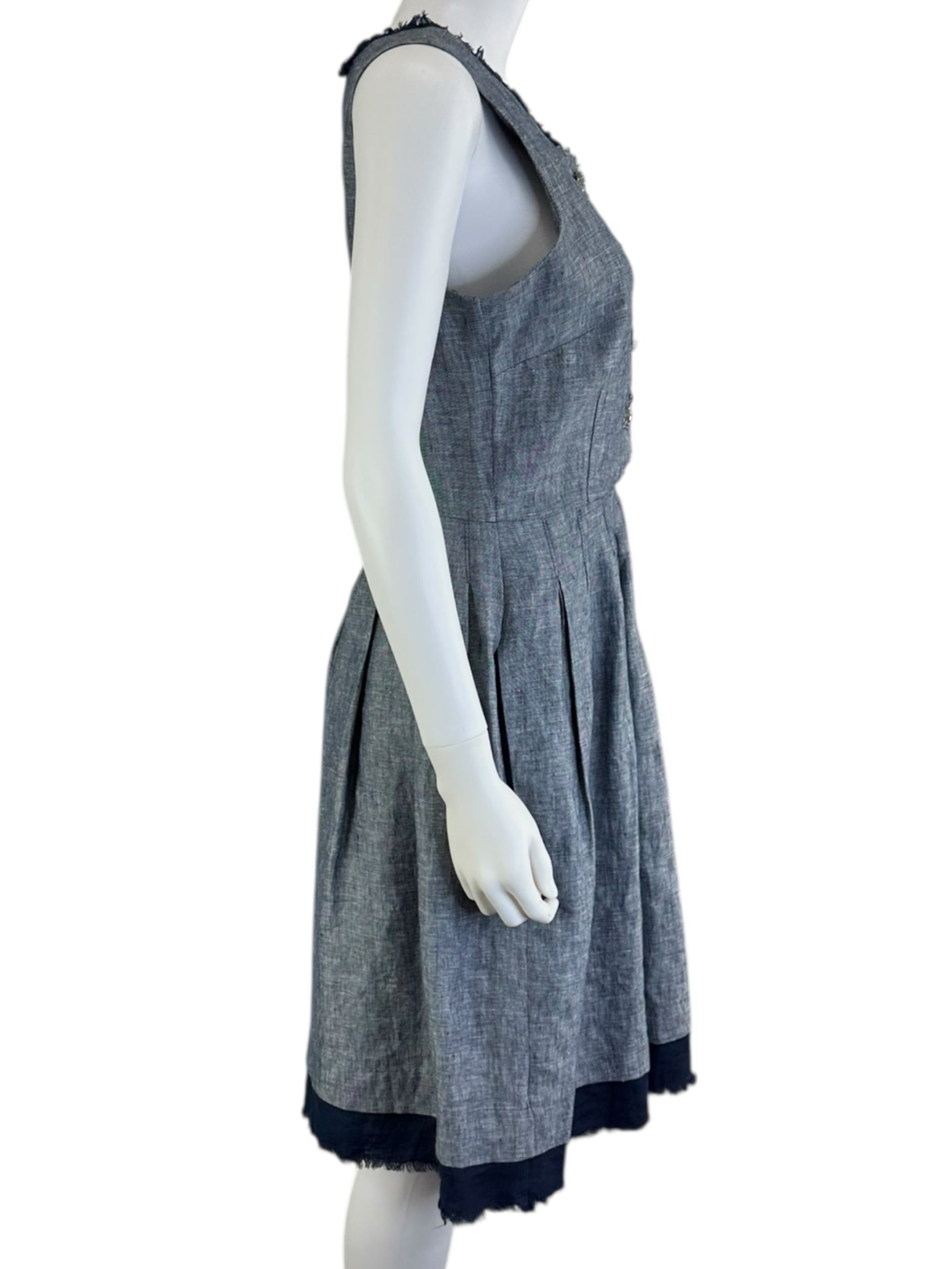 CYNTHIA ROWLEY Navy 100% Linen Mini Dress Size 8 CYNTHIA ROWLEY Navy 100% Linen Mini Dress Size 8