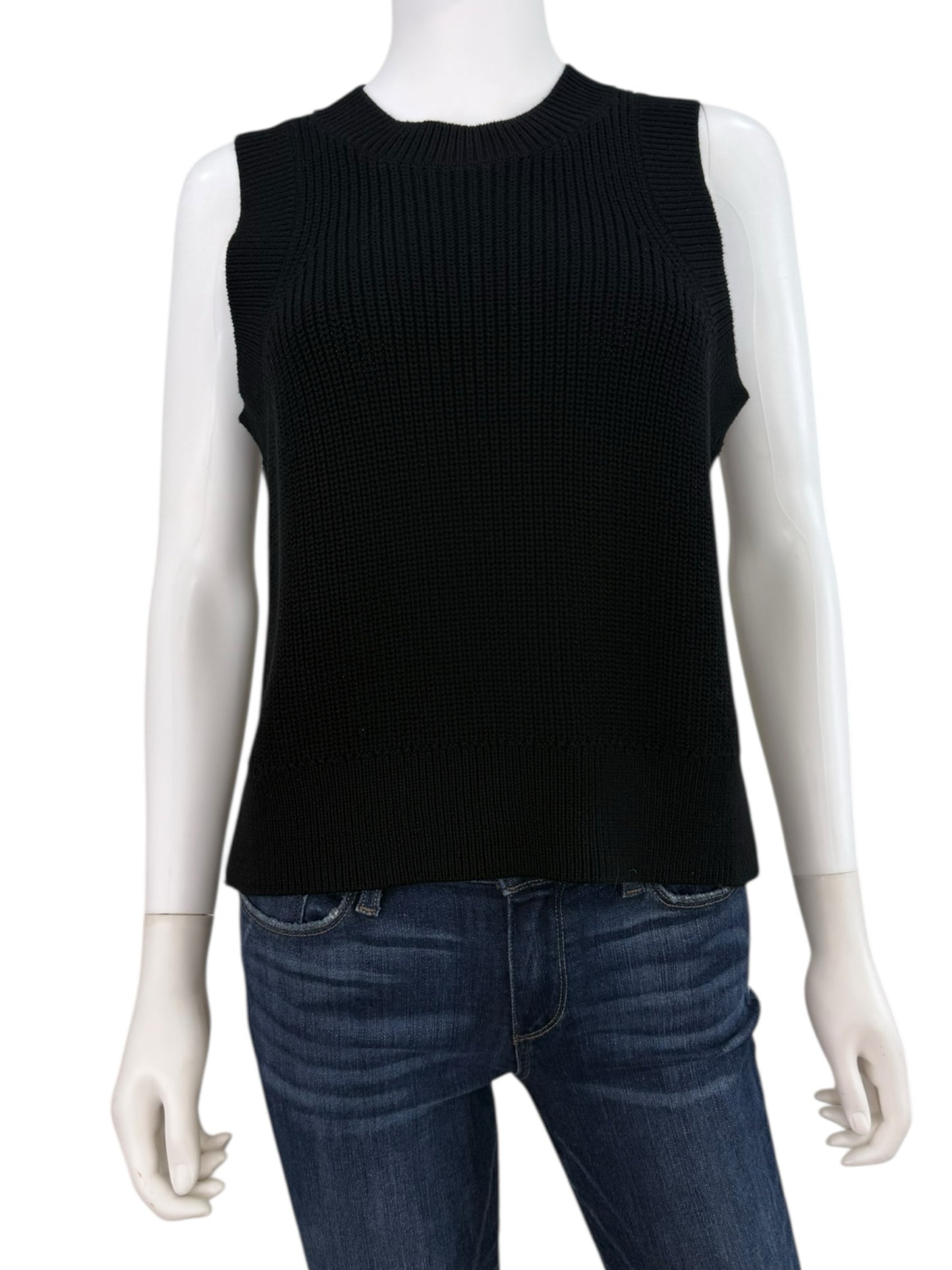 525 Black 100% Cotton Sweater Tank Size M