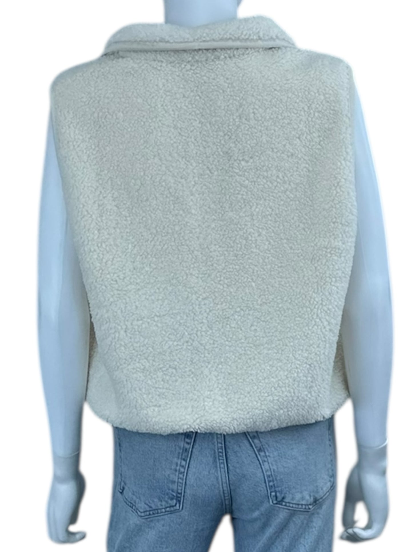 ATHLETA Cream Teddy Bear Vest Size L