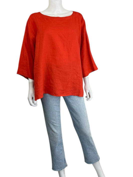 EILEEN FISHER Orange Blouse Size XL