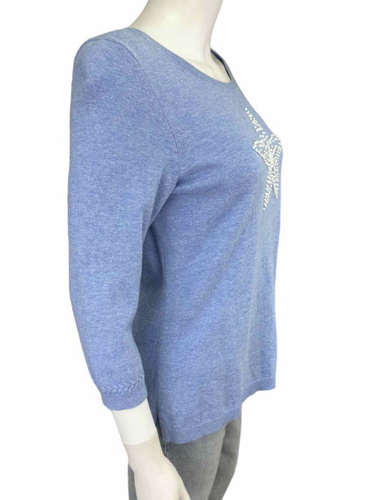 Talbots Blue Beaded Starfish Sweater Size SP