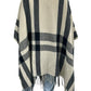 BANANA REPUBLIC Beige Checkered Poncho/Shawl Size O/S