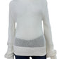 Monrow White Cotton Open Knit Sweater Size M