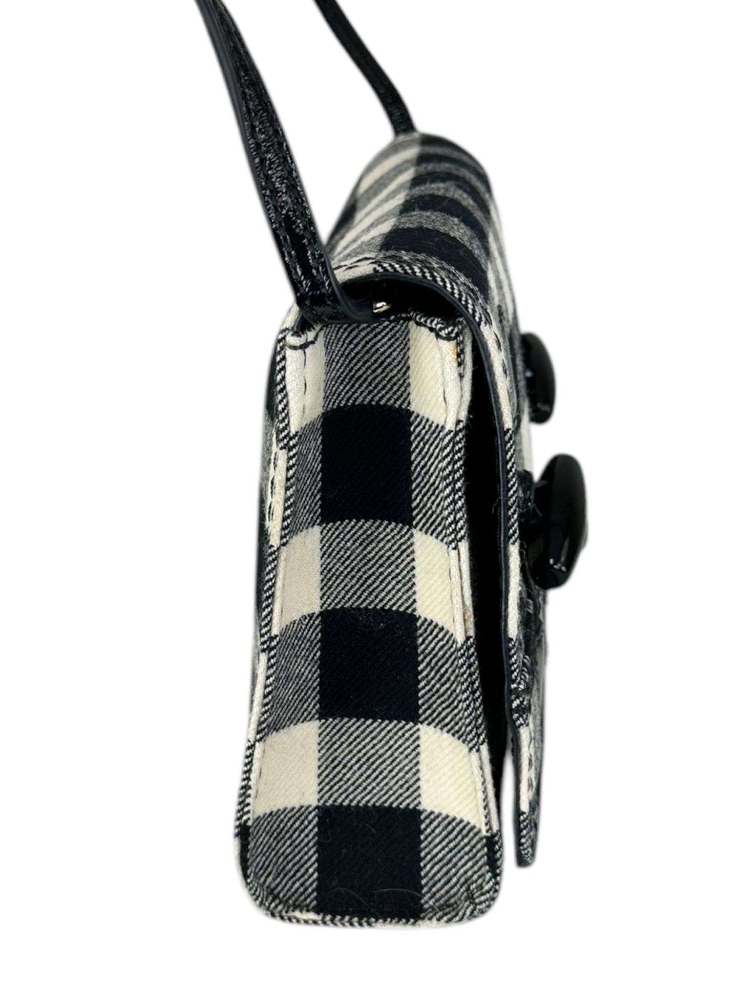 Kate Spade Black and Cream Checkered Designer Handbag