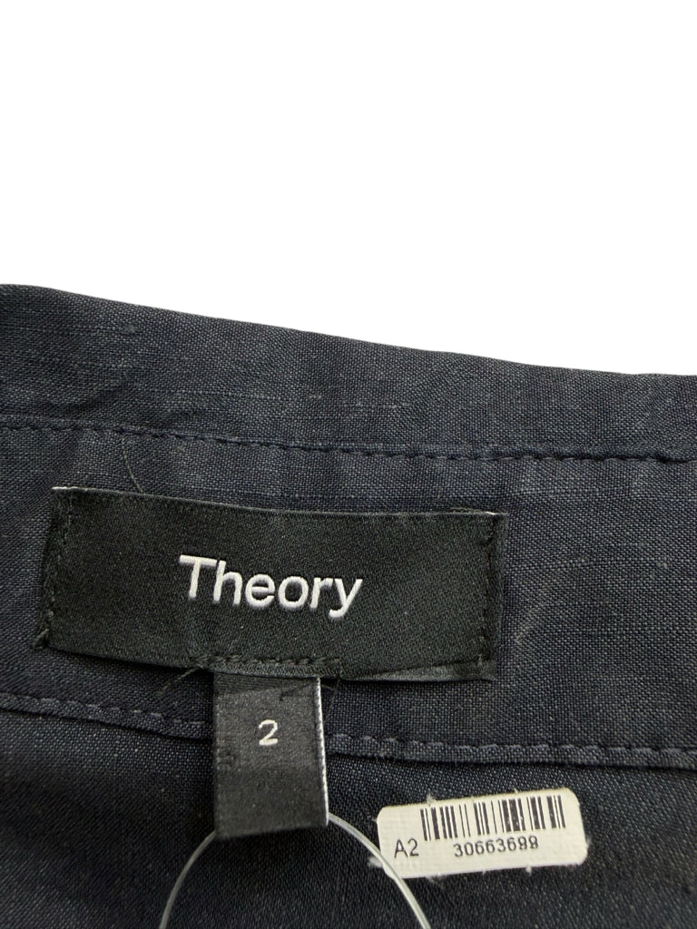 Theory Black Linen Romper Size 2