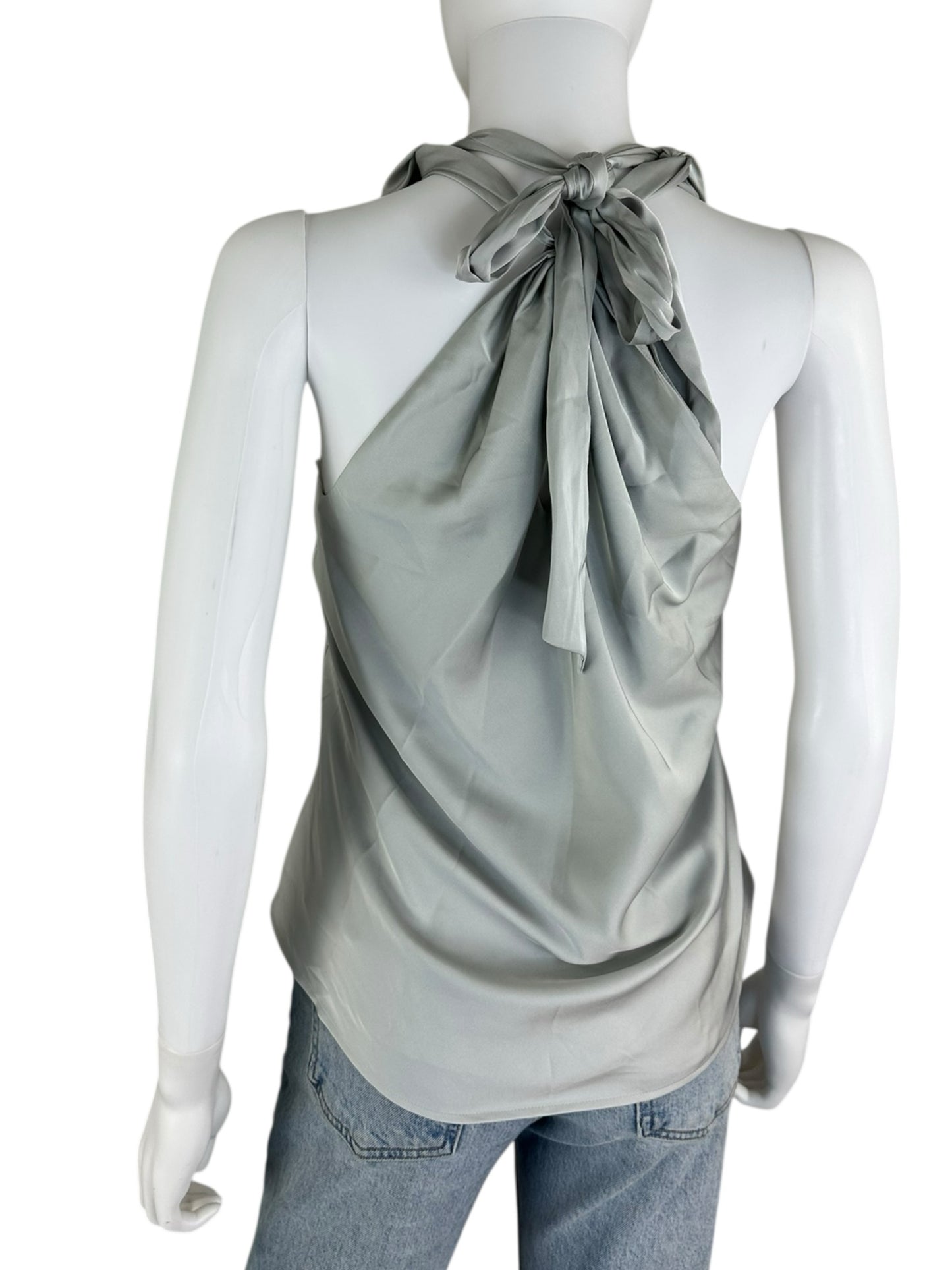 NWT Reiss Silver Halter Blouse Size 6 B