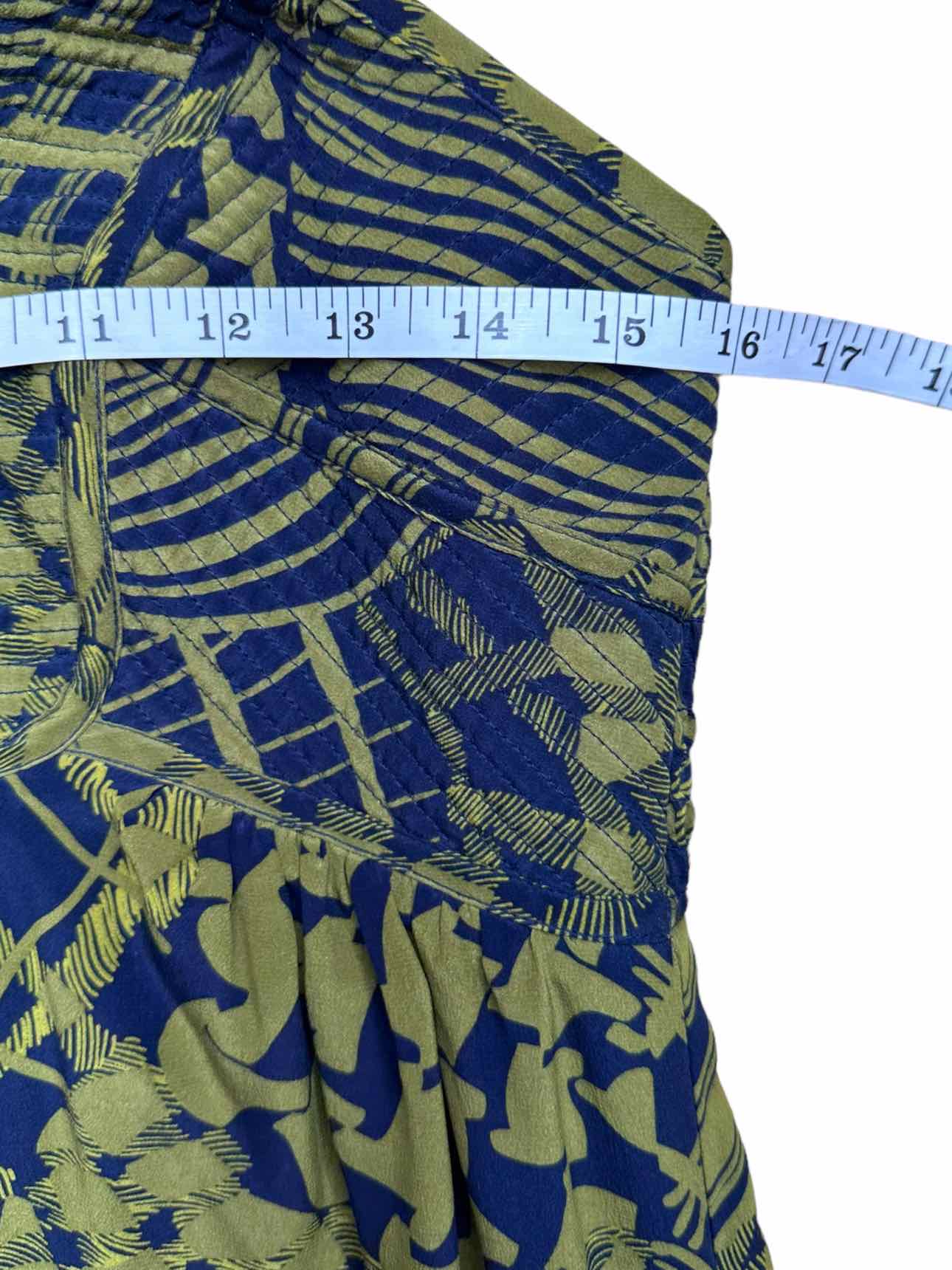 maple Size Green Silk Print Dress Size 0